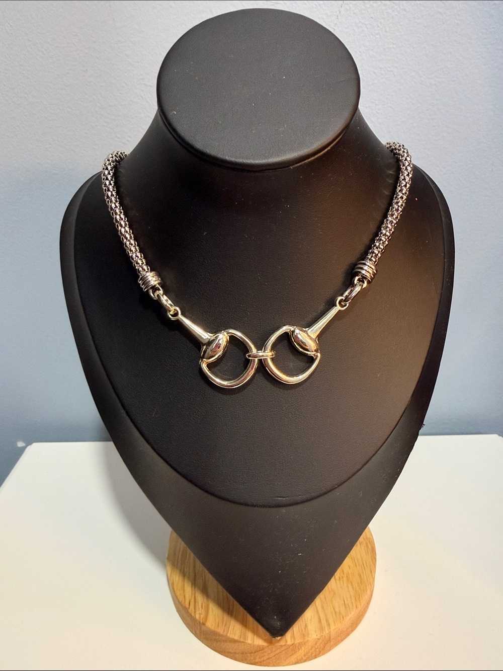 Adina Eden Silver-Tone Equestrian Link Necklace